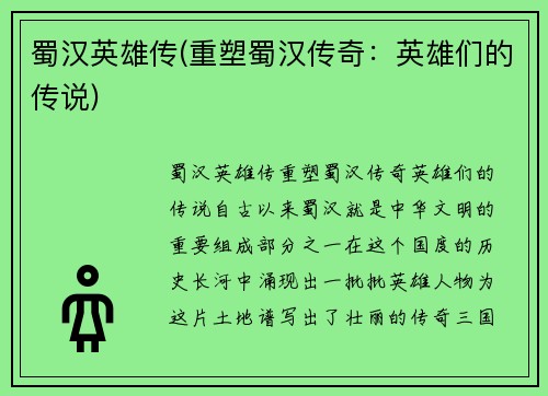 蜀汉英雄传(重塑蜀汉传奇：英雄们的传说)